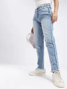 glitchez Women Mom Fit Light Fade Jeans