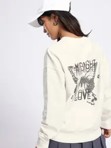 glitchez Printed Cotton Terry Boxy Pullover Sweatshirt