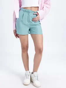 glitchez Women High-Rise Regular Fit Pleated Shorts