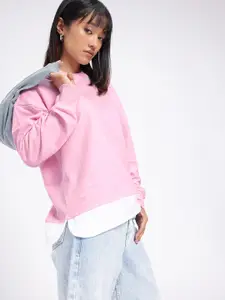 glitchez Cotton Terry Boxy Pullover Sweatshirt