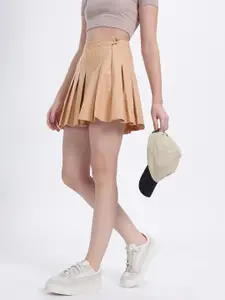 glitchez Box Pleated Mini A-Line Skirt