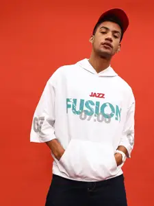 glitchez Typography Print Oversized Terry Sweatshirt