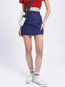 glitchez Cargo Shift Straight Mini Skirt
