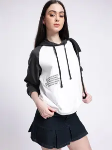 glitchez Printed Cotton Terry Hooded Sweatshirt
