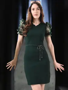 IUGA Women Puff Sleeve Sheath Dress