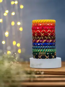 Taasha Craft Set Of 12 Thread Bangles