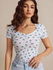 TOOCHKI Women Floral Print Fitted Top