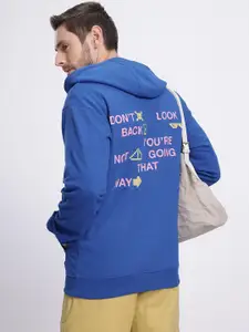 glitchez Printed Hooded Front-Open Sweatshirt