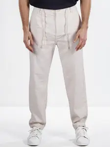 Celio Men Relaxed Fit Mid-Rise Cotton Trousers