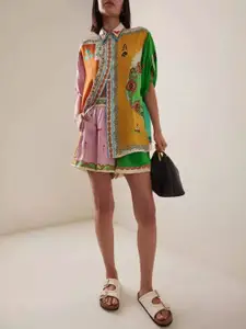 Routes by All About You Printed Shirt Collar Shirt With Short Co-Ords