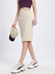 glitchez Tie-Up Detail Straight Skirt