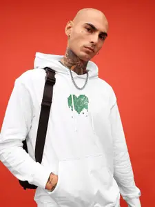 glitchez City Savvy Printed Cotton Terry Oversized Hooded Sweatshirt