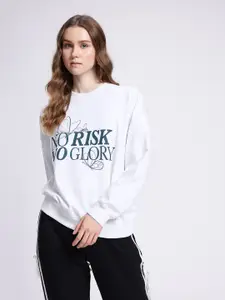 glitchez Printed Cotton Terry Oversized Sweatshirt