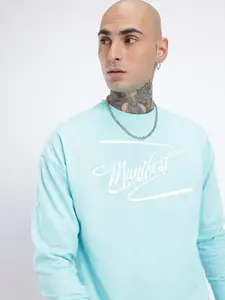 glitchez Printed Cotton Terry Oversized Sweatshirt