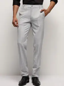 SUBTRACT Men 4 Way Stretch Flex Waist Checked Slim Fit Formal Trousers