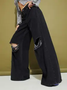 glitchez Ripped Pallazzo Jeans