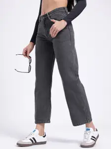 glitchez Women Straight Fit Cropped Jeans