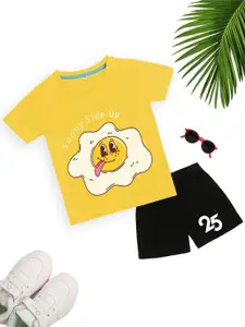 YK Disney Boys Printed Pure Cotton T-shirt with Shorts