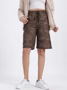 glitchez Women Leopard Print High Rise Jorts