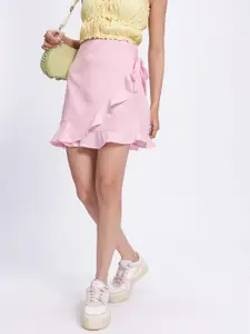 glitchez Ruffled Wrap Mini Skirt