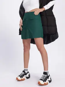 glitchez Button-Up Front Slit Skorts