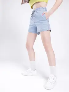 glitchez Women Gathered Detail Denim Shorts