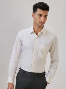 Raymond Men Patterned Printed Pure Cotton Cutaway Collar Formal Shirt