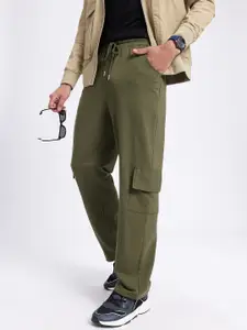 glitchez Men Relaxed Fit Cargo-Style Track Pants