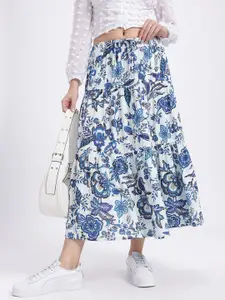 glitchez Women Tiered Midi Skirt