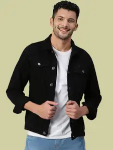 KLIZEN Men Graphic Printed Cotton Denim Jacket