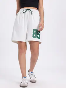 glitchez Women Printed Mid-Rise Relaxed Fit Shorts