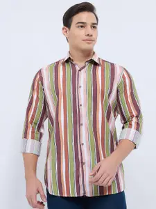 Raymond Men Striped Cutaway Collar Formal Shirt