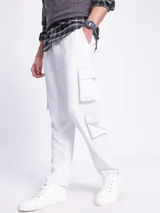 glitchez Men Diamond Plush Cargo Drip Relaxed Fit Track Pants