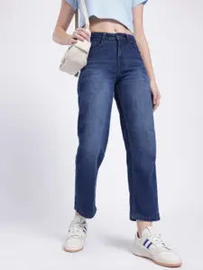 glitchez Women Mid-Rise Light Fade Cropped Straight Fit Jeans