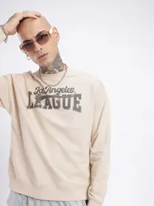 glitchez Printed Cotton Terry Oversized Sweatshirt