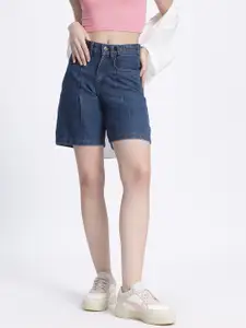 glitchez Women Washed Effect Relaxed Fit Jorts