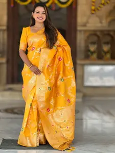 SGF11 Ethnic Motifs Woven Design Zari Pure Silk Kanjeevaram Saree