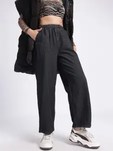 glitchez Women Streetwear Style Pure Cotton Parachute Baggy Jeans