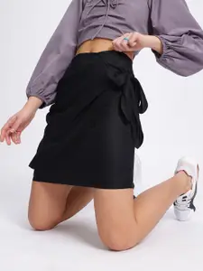 glitchez Wrap Style Straight Skirt