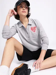 glitchez Laid-back Embroidered Cotton Terry Boxy Pullover Sweatshirt