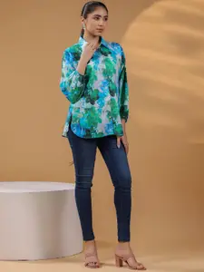 Rain & Rainbow Women Floral Print Cotton Top