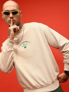 glitchez Printed Cotton Terry Oversized Fit Sweatshirt