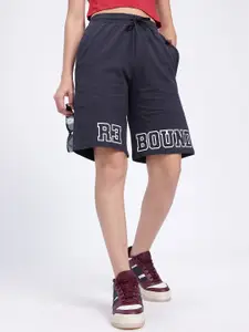 glitchez Women Printed Mid-Rise Relaxed Fit Shorts