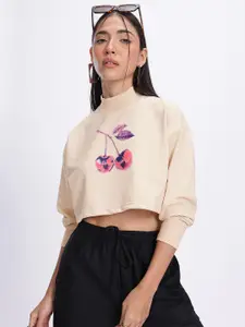 glitchezp Printed Crop Sweatshirt