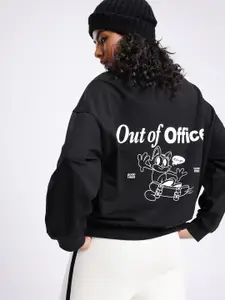 glitchez Printed Cotton Terry Oversized Sweatshirt