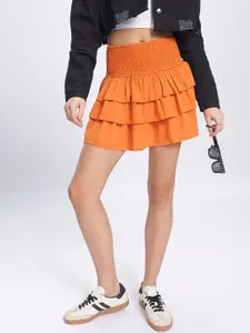 glitchez Layered Flared Mini Skirt