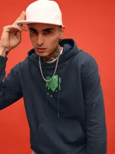 glitchez Printed Cotton Terry Oversized Hooded Sweatshirt