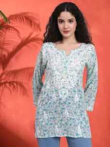 PARAMOUNT CHIKAN Ethnic Motifs Embroidered Chikankari Chikankari Kurti