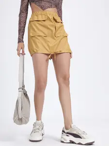 glitchez Mid-Rise Straight Mini Skirt with Tie-Ups