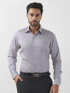 Raymond Printed Pure Cotton Slim-Fit Cutaway Collar Formal Shirt